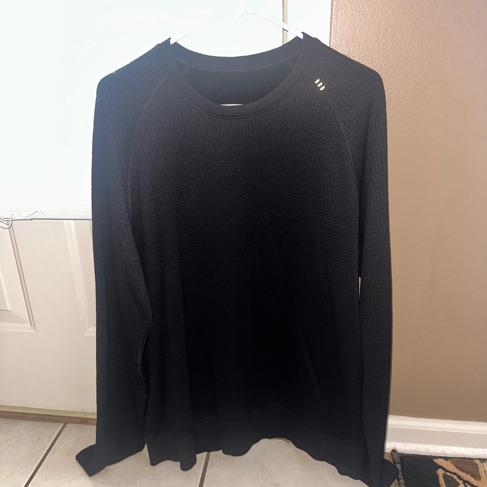 Black Lulu Textured Crewneck Sweater